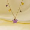 Natural Star Pendant Neck Chain Vintage Women Neck Choker Sweater Chain Star Stone Necklace  Gifts