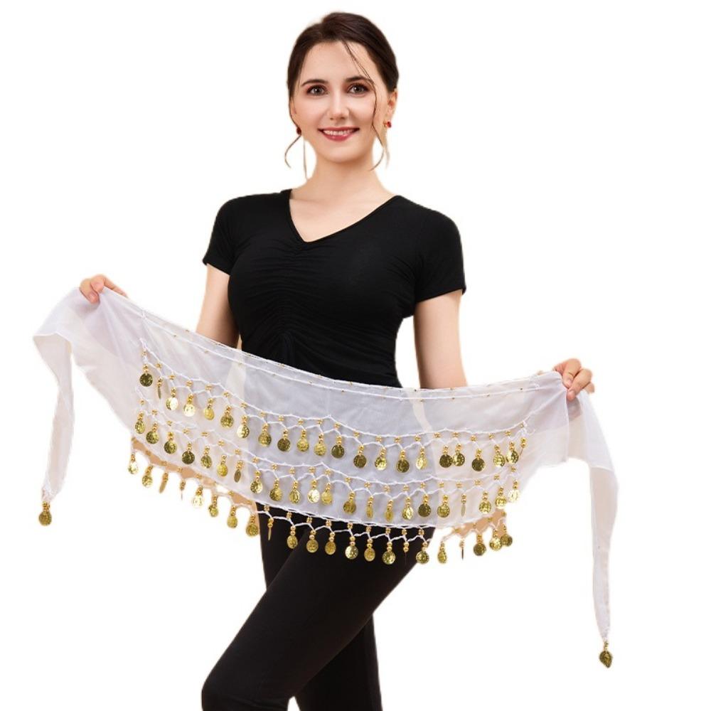 Gold Color Coins Bellydance Waist Chain Three Layers Dancing Waist Belt  Indian Dance