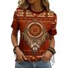 Fashion Women's Crew Neck T-Shirt Crew Neck Short Sleeve 3D Color Printing