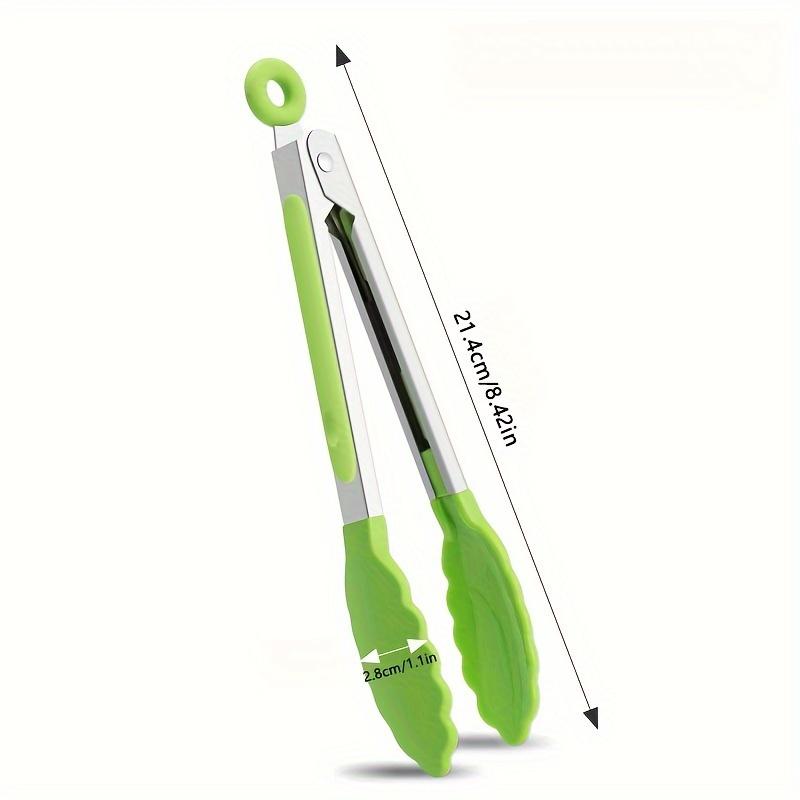 1pc Stainless Steel Cooking Tongs with Silicone Head Small Tongs, for Serving, Grilling, Salad Ice Cubes,Ideal Choice for Home Kitchen
