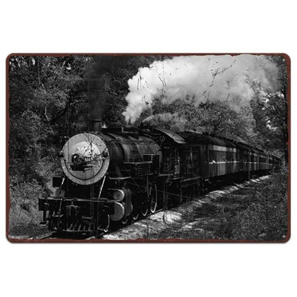 Metal Poster Classic Train Railway Landscape Wall Art Garage Home Decor