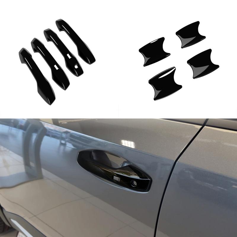 For Nissan Kicks 2024 2025 2026 ABS CarbonFiber Silver Car Door Handle Bowl Pull Cover Door Bowl Sticker Exterior Accessories