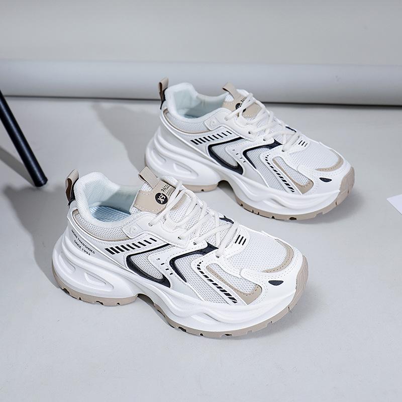 

2024 Fall Women s Trendy Non-Slip Korean Style Dad Shoes, Breathable & Thick-Soled for Casual Wear. 38 срібний