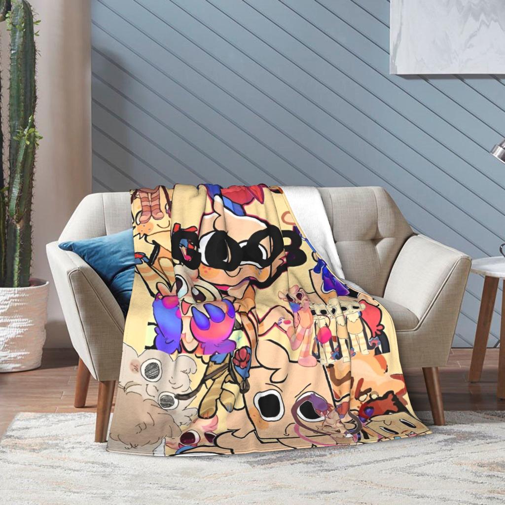 Tecknad Dandy Astros Dandys Värld Spelfilt Multi-storlek Mjuk Luddig Plysch Pläd för Soffa Soffa och Säng