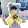 Children's winter hat, scarf, integrated men's and women's fluffy hats, windproof and cold-proof ear protection masks, removable three-piece set