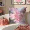 Each Skin Pillow Cover 2D Flat Printed Pink Cherry Blossom Sakura Cushion Cover Spring Floral Home Decor For Sofa Living Room