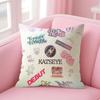Band KKatseye Cushion Cover Natural Linen Pillow Case DoubleSided Print Decorative Sofa Pillowcase Home Decor Gift