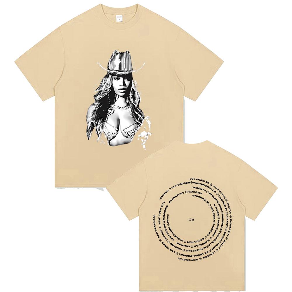 

2025 Summer Fashion Beyonce Renaissance World Tour Tshirt Album Concert Music Tees Unisex Women 100 Pure Cotton Printed Tshirt 4XL
