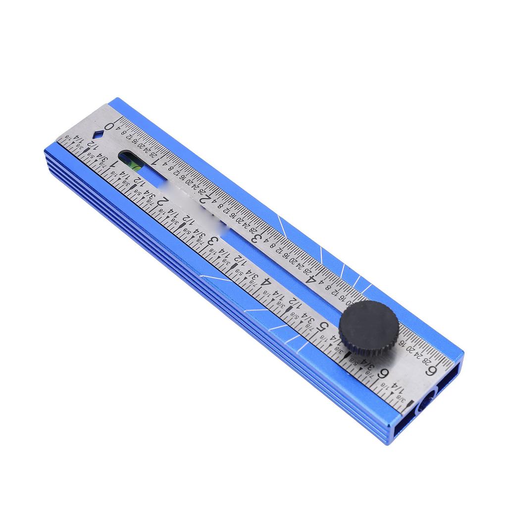 Folding Measuring Ruler Multi Angle Adjustable Woodworking Marking Ruler with Bubble Level and Knob Aluminum Alloy Blue