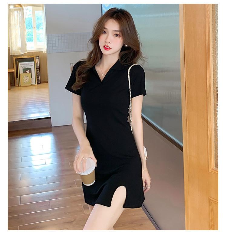 French V-neck bag arm dress women's summer 2026 new small black dress temperament slim sexy Spice Girl skirt