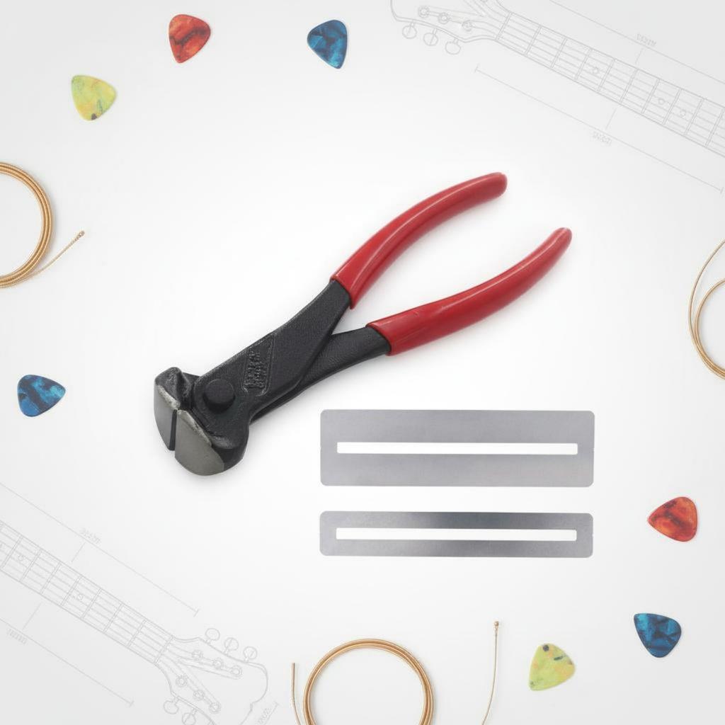 3 Pieces Fret Wire Cutter Non-Marring Fret Wire Cutter Pliers Fretboard Protector Set Anti-Skid Grip Guitar String Cutter
