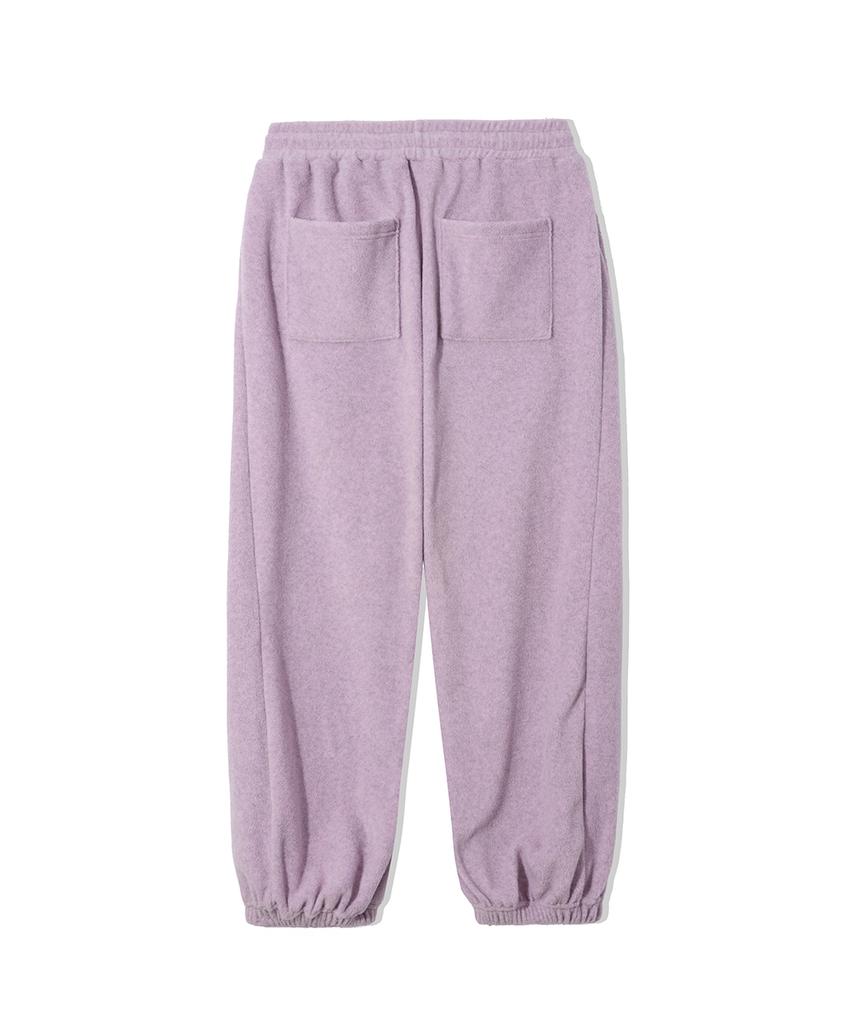 Lense Melange Fleece Pintuck Pants Gray Pink