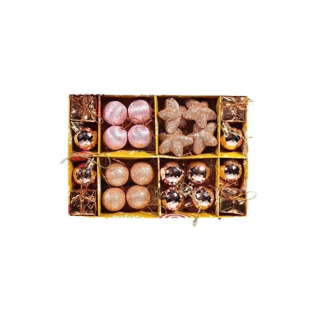 Glitter Christmas Ball Ornament Set Plastic Christmas Hanging Ornaments Home Decoration