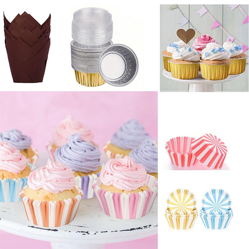 Muffinförmchen Backförmchen Antihaftpapier Muffinförmchen Dekorative Hüllen für Cupcakes Kuchen Desserts Süßigkeiten Verpackung