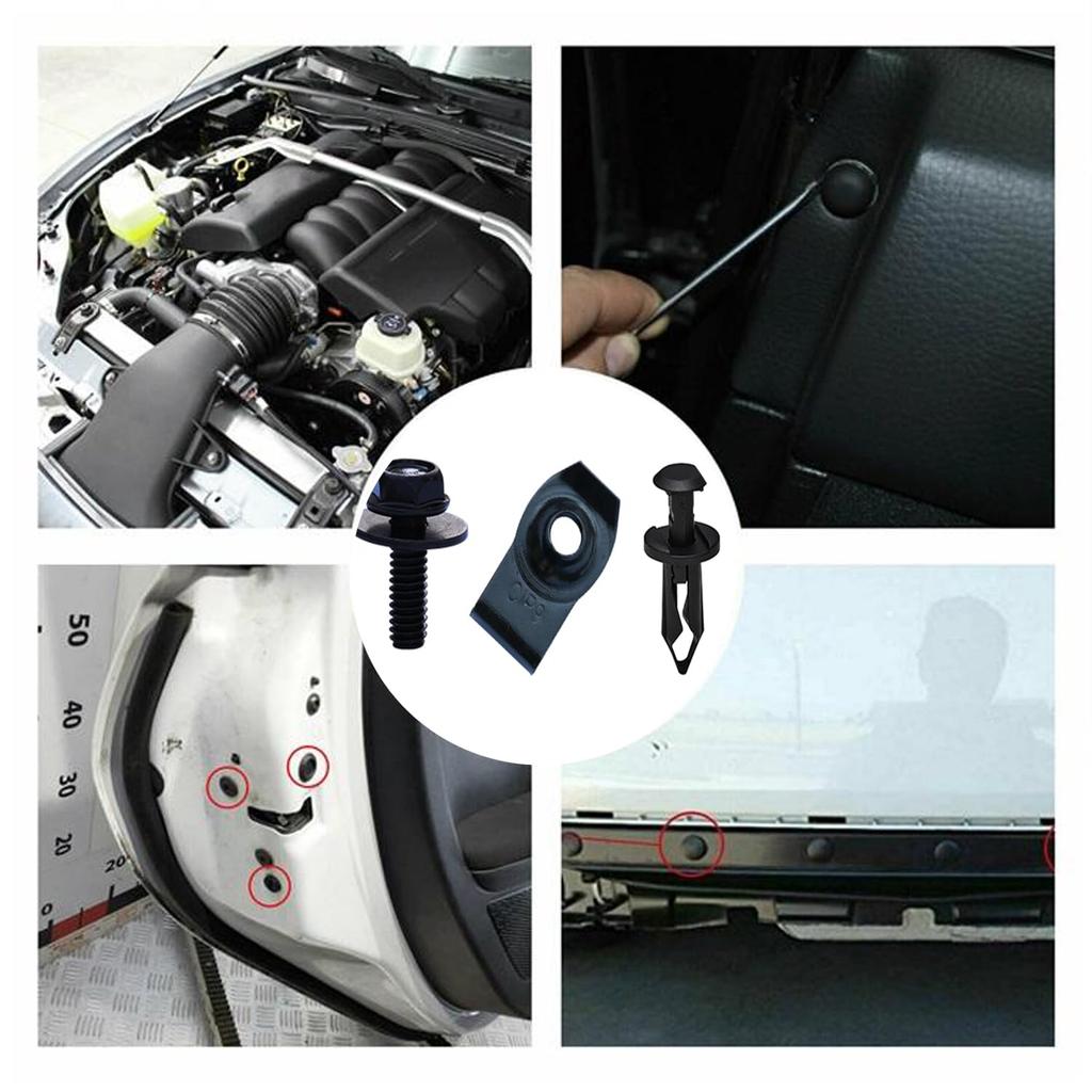 35PCS Engine Under Cover Splash Shield Guard Body Bolts Screws, Bumper Fender Liner Push Retainer Fastener Rivet Clips, Bumper Clips Extruded U-Nuts