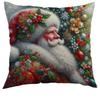 New Santa Claus Pillow Cover Polyester Printed Holiday Decoration Living Room Sofa Cushion Cover Bedroom Pillow