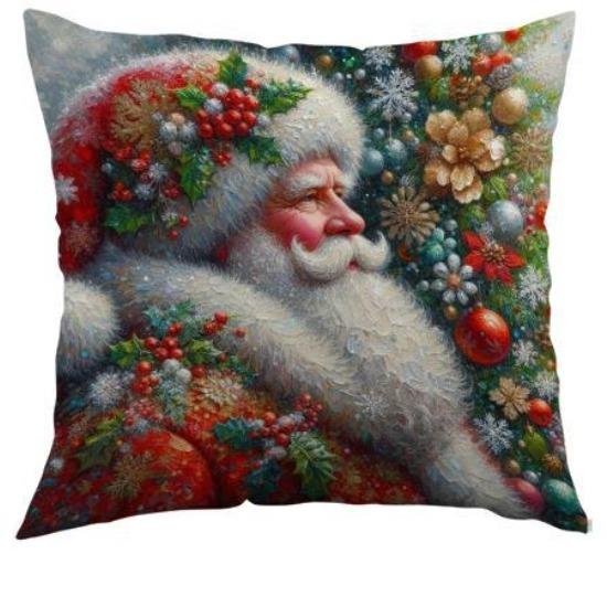 

Новая наволочка на подушку с Санта-Клаусом, полиэстер с принтом, праздничное украшение, наволочка на подушку для дивана в гостиной, подушка для спальни 45cm*45cm