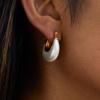 Stainless Steel Hoop Earrings Gold Color Huggie Earrings Vintage Resin Pearl Earrings  Gift