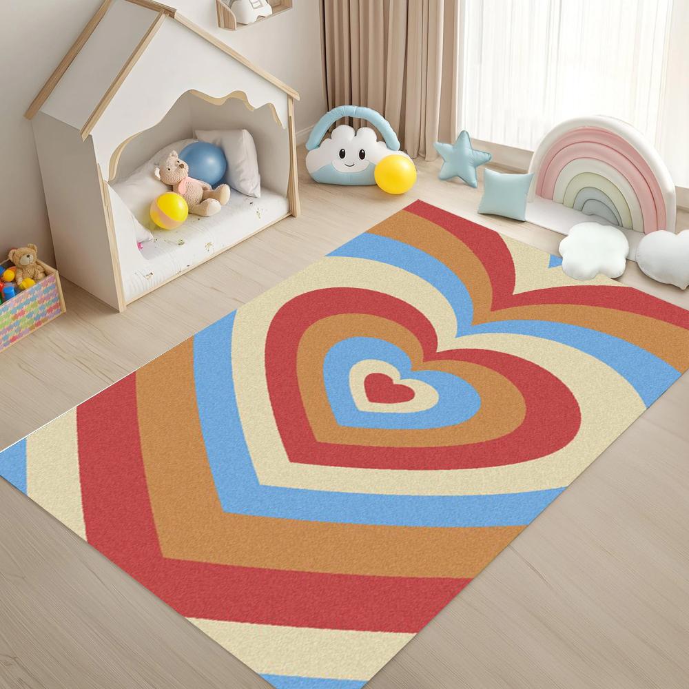 

Dreamy Colored Heart-shaped Carpet Cute and Romantic Lady Room Decoration Carpet Living Room Bedroom Decoration Rug 40x60cm