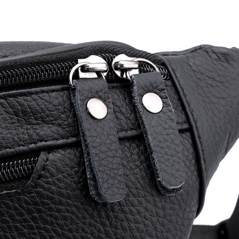 Leather Waist Bag for Men Casual Crossbody Fanny Pack with Adjustable Belt