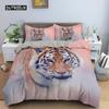 Tiger Duvet Cover Soft Comforter Cover Microfiber Animal Bedding Set Tiger Pattern Quilt Cover for Room Decor 2/3Pcs Bedclothes
