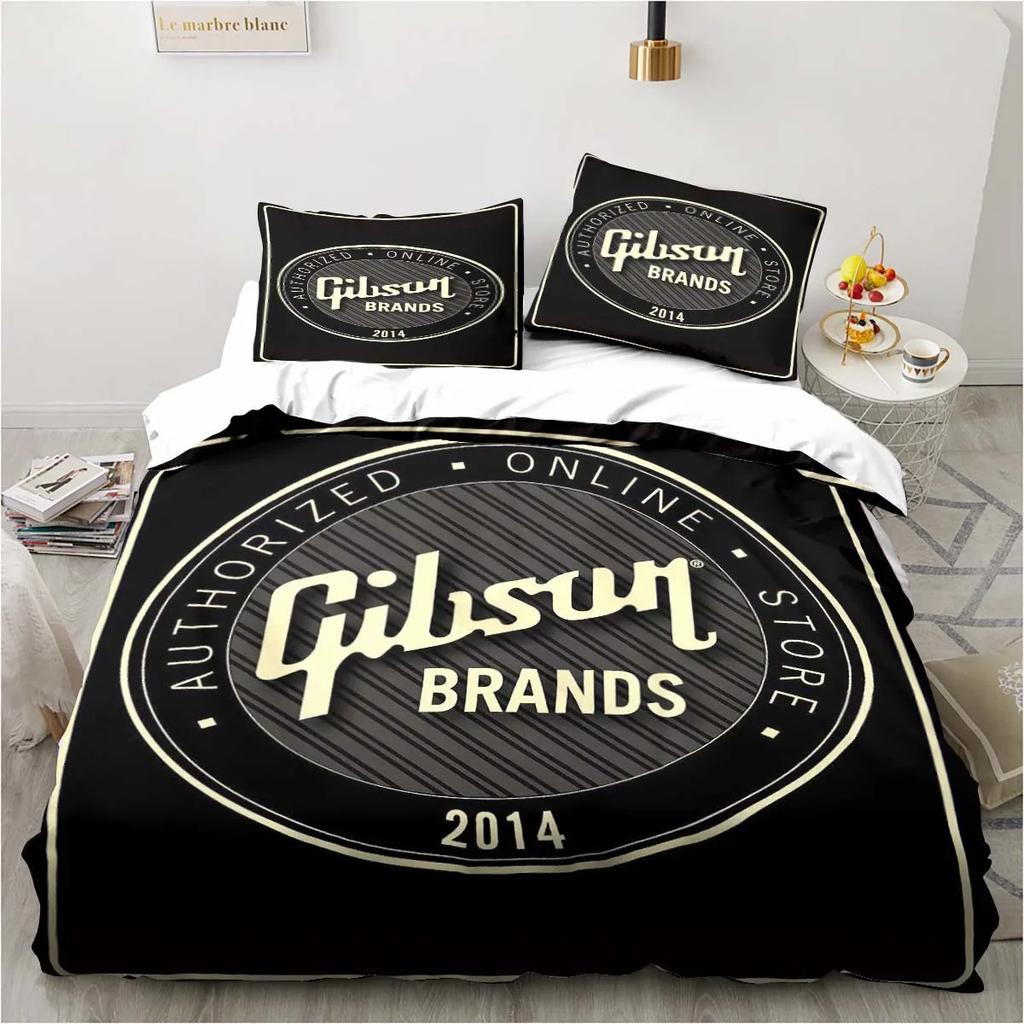 Set Biancheria da Letto 3 Pezzi Piumone Fender Letto Singolo Musicale Set Chitarra Copripiumone Letto Matrimoniale King Tessile per la Casa
