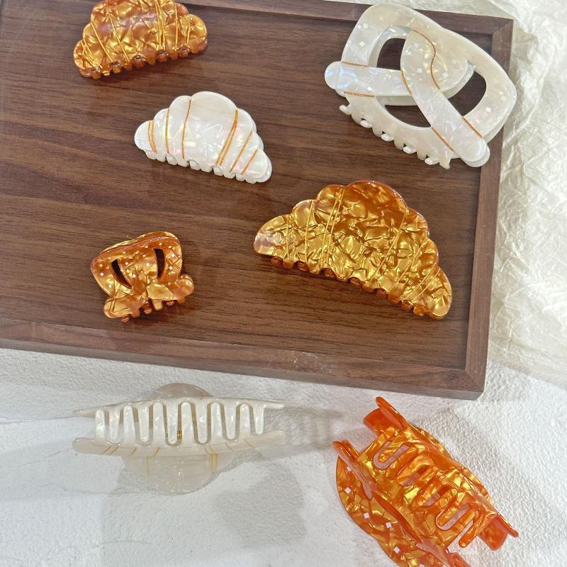 Croissant Brezel Haarklammer Simuliertes Essen Acryl Haarspangen Haaraccessoires Für Frauen Mädchen Geschenk