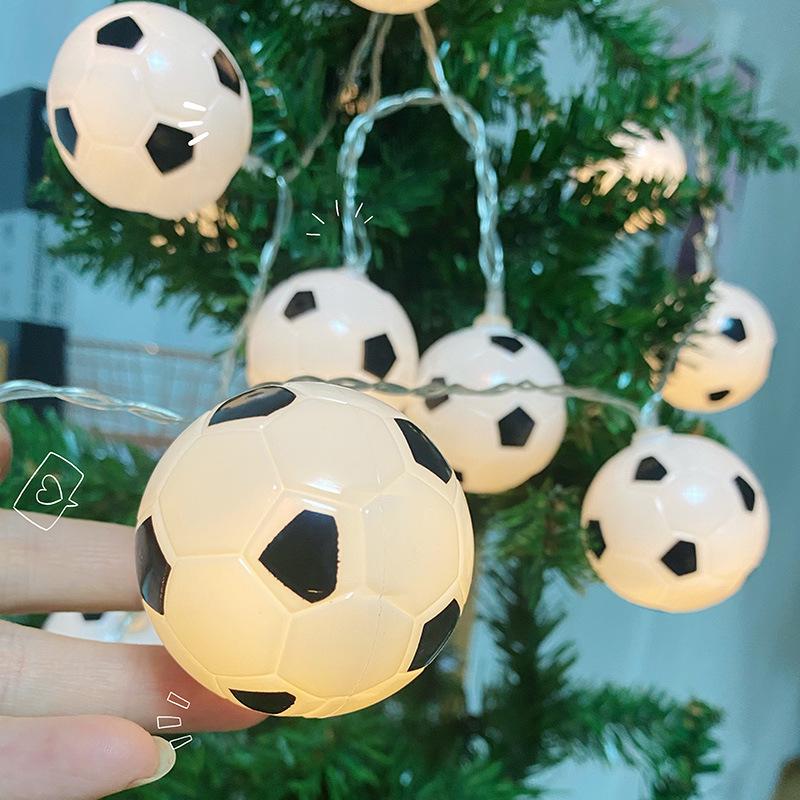 Linhai LED Football String Lights - World Cup Bar & KTV Decoration for Children s Room 1.5m 10 Lights Battery Football