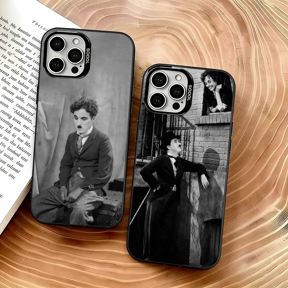 Charlie Chaplin Phone Case For iPhone 17,16,15,14,13,12,11 Plus,Pro Max,XS,Colorful Silver Phone case Funda Cover