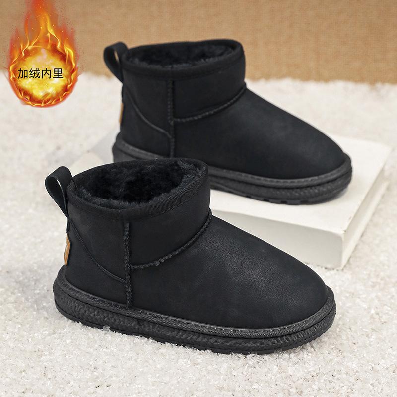 

Зимние новые детские сноубутсы флисовые утепленные теплые меховые интегрированные хлопковые ботинки 26-37 размер хлопковая обувь для мальчиков и девочек 26