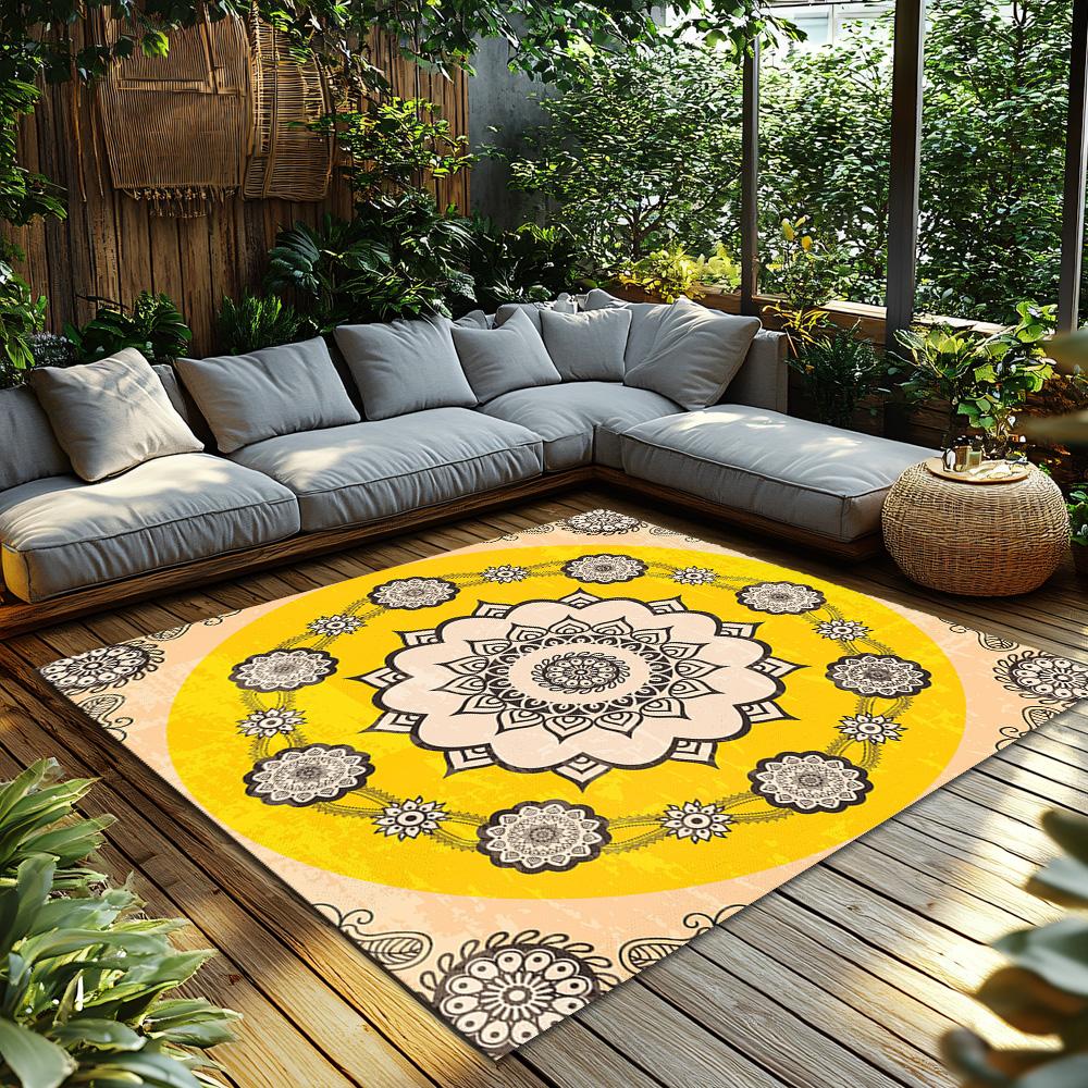 Cozy Area Rug Non Slip Indoor Outdoor Carpet Washable Home Decor Modern Abstract Geometric Pattern Floor Mat Living Room Bedroom