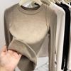 Women's Slim Fit Brushed Cotton Fleece Long Sleeve Base Layer Top for Autumn/Winter