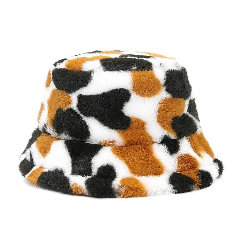 Winter Warm Fur Bucket Caps Women Men Outdoor Keep Warm Fluffy Panama Female Thickened Rabbit Hair Windproof Fisherman Caps