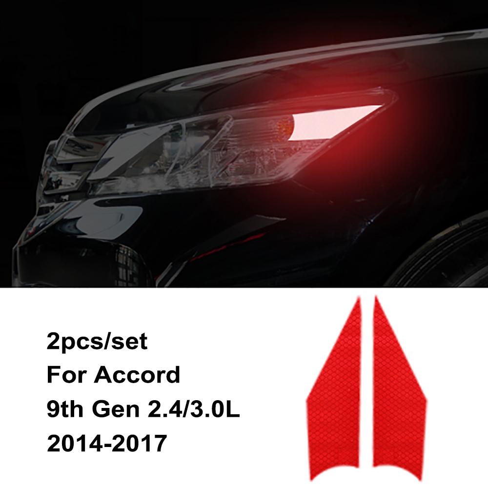 Car Headlight Stickers Auto Accessories Warning Strips Exterior Modified Decals For Honda Accord 9th 9.5th Gen 2014-2017