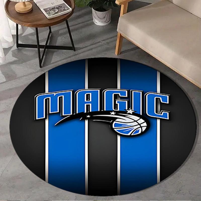 basketball Orlando Logo Round Rug for Livingroom,Bedroom, Palyroom, Chair Rug, Area rug, Circle Carpet, Large Size Fan Christmas gift