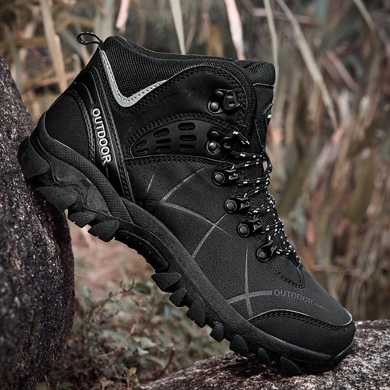 Hiking shoes camping shoes large size men's shoes couple high top leather hiking shoes autumn and winter women's leisure sports