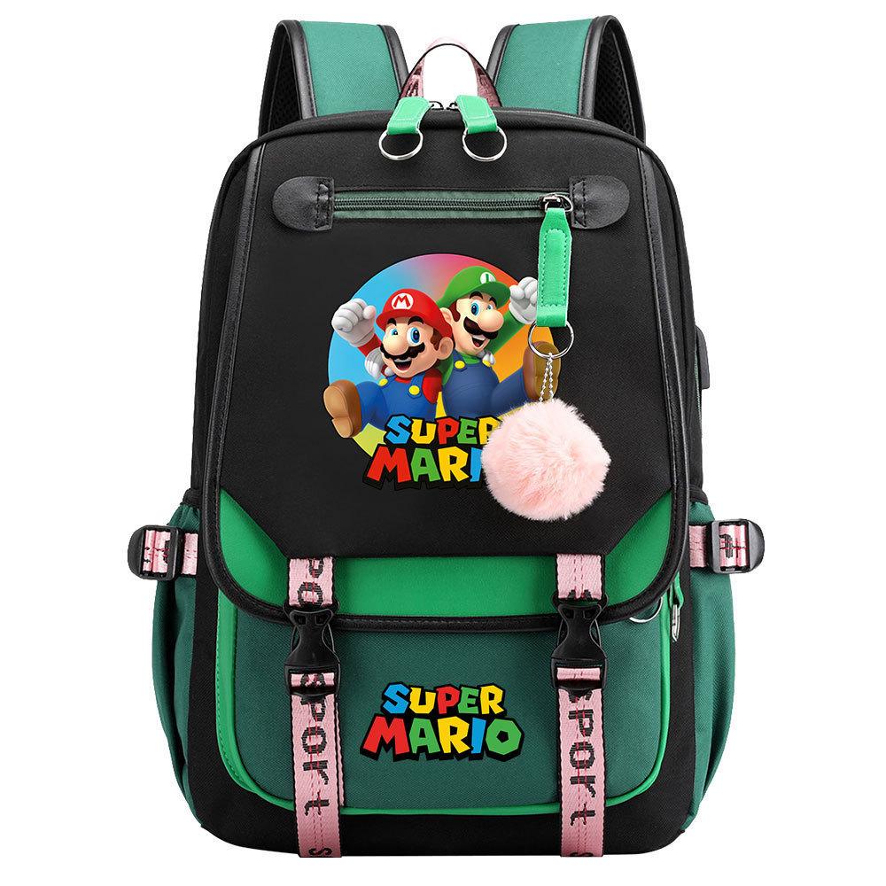 Super Printed Usb Teen Student School Bag Men'S And Women'S Casual Webbing Flip Backpack