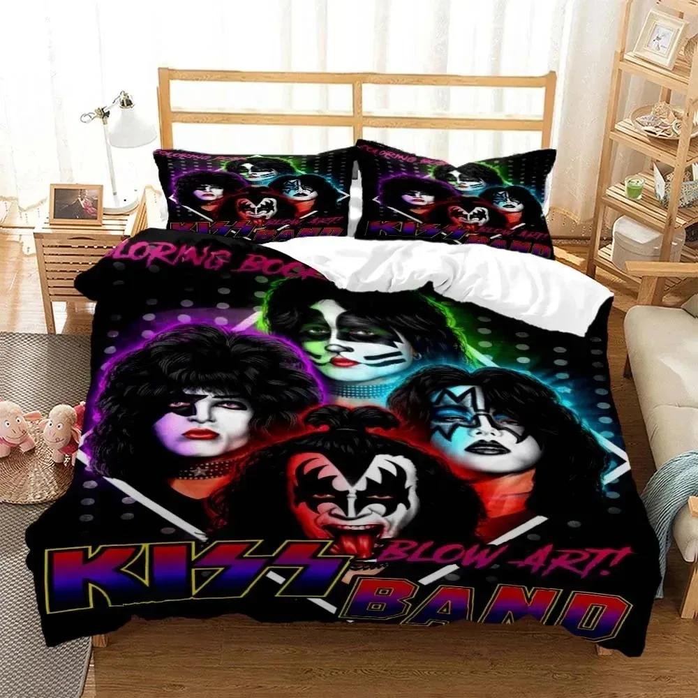 Kuss Band Rock 3D Printed Bedding For Boys Queen Bedding Set Soft And Comfortable King Size Bedding Set