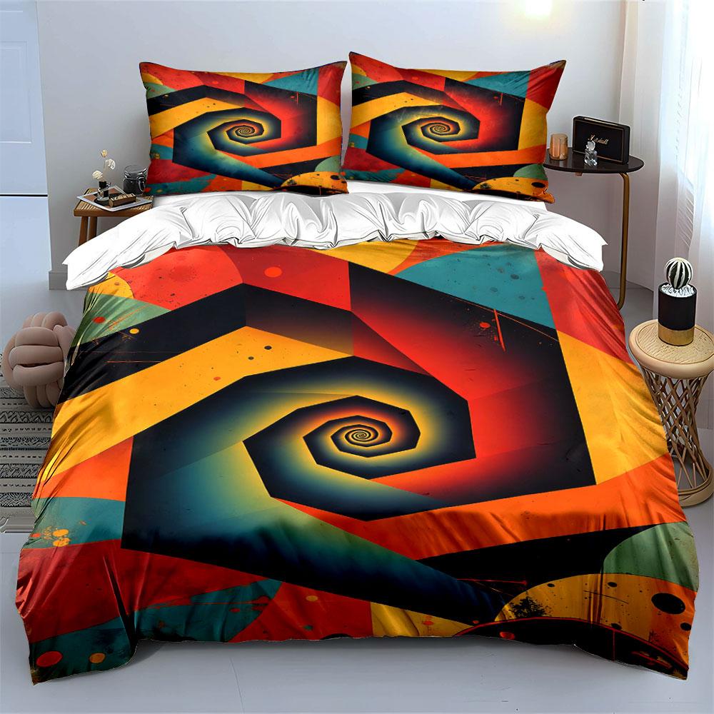 Spiral with geometric patterns. Bedding sets Duvet cover sets Duvet covers Pillowcases(1 * Duvet Cover 2 * Pillowcases without duvet insert)