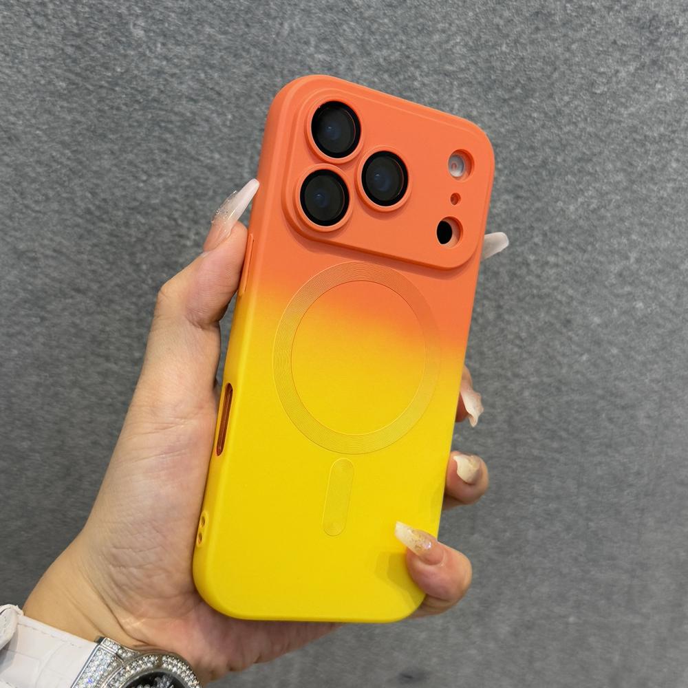Luxury Gradient Soft TPU Case For iPhone 17 Air 16E 16 15 14 13 12 11 Pro Max 17Pro iPhone17 Magnetic Wireless Charge Full Cover