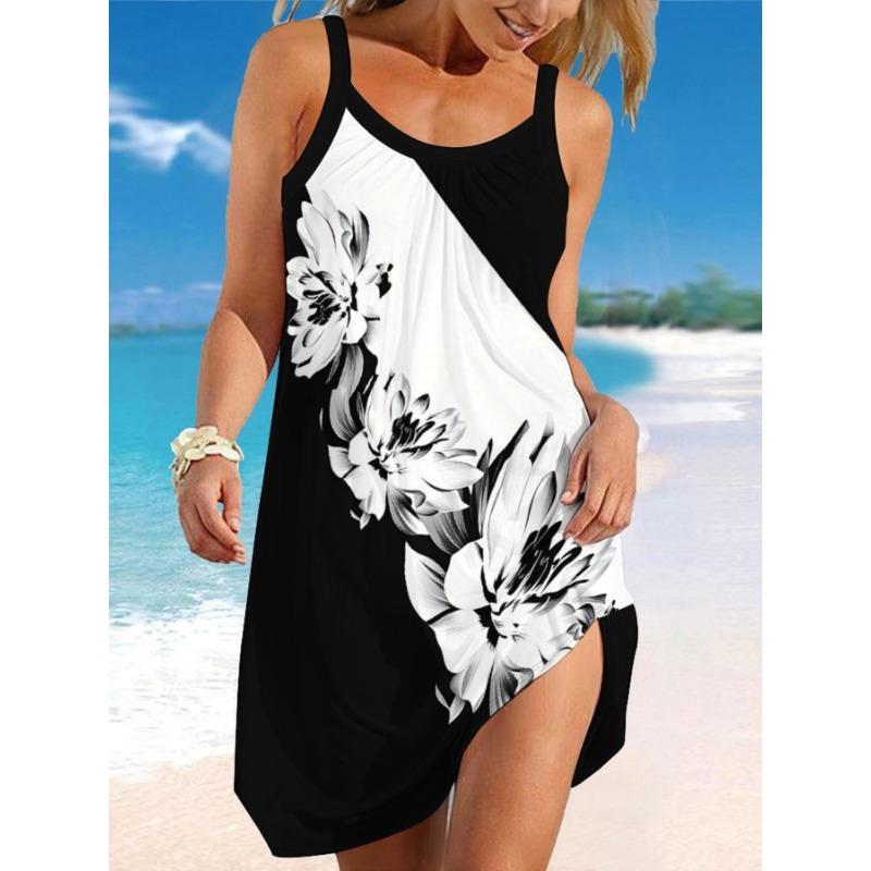 

Ladies Fashion 3D Printed Pattern Elegant Slip Dress 6XL