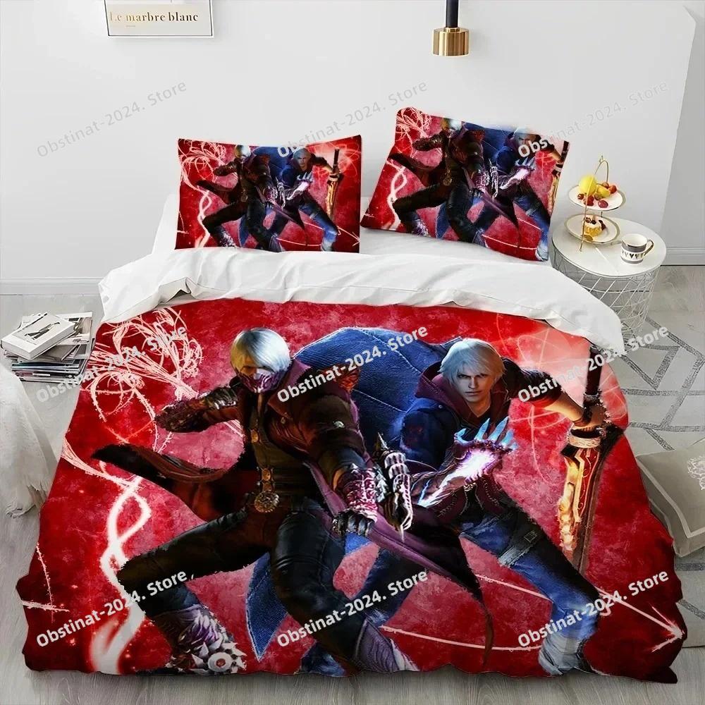 Gioco D-Devil May Cry DMC Gamer Set Biancheria da Letto Copripiumino Set Letto Coperta Federa Piumone king Queen Size Ragazzi Adulto