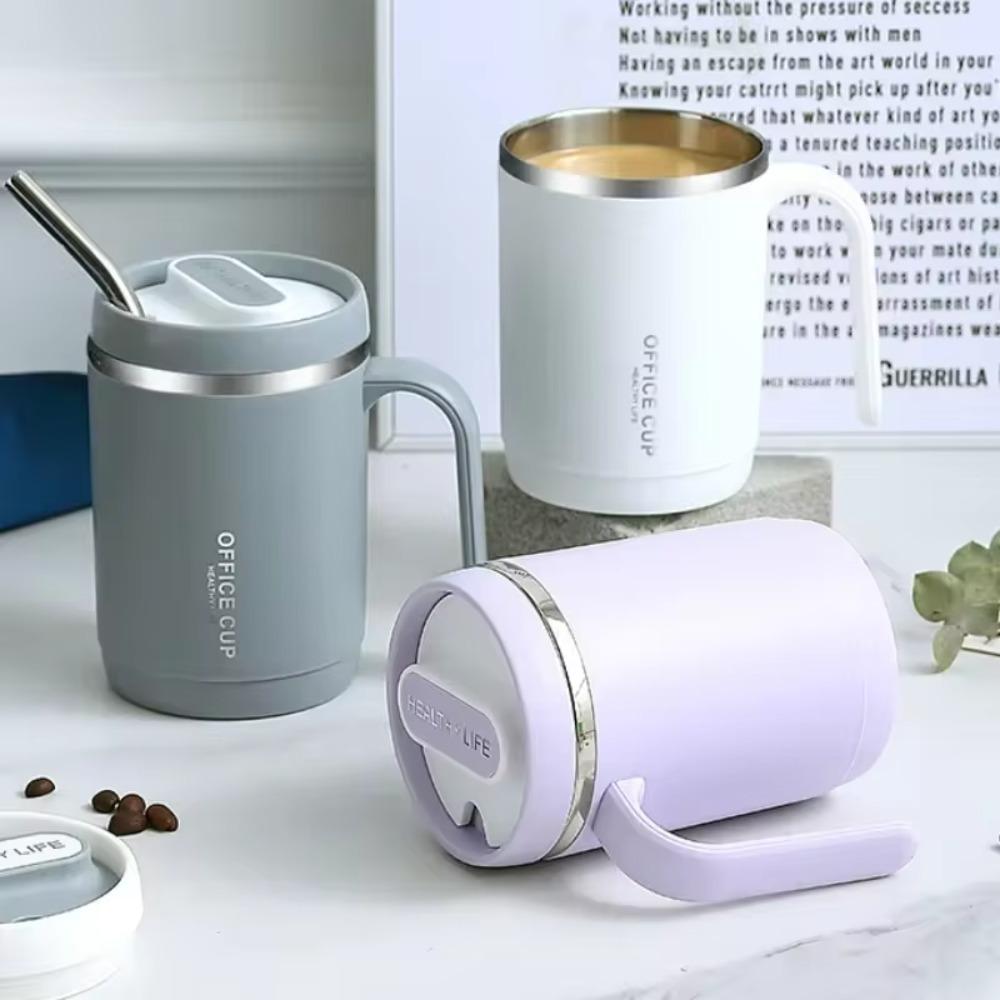 with Handle Coffee Mug Stainless Steel/Plastic Drinking Cup Tumbler Thermos Coffee Cup  Milk