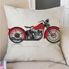 Nordic Motorbike Race Biker Club Car Pillow Case Us Flag Motorcycle Art Sofa Chair Waist Pillow Beige Linen Decor Cushion Covers