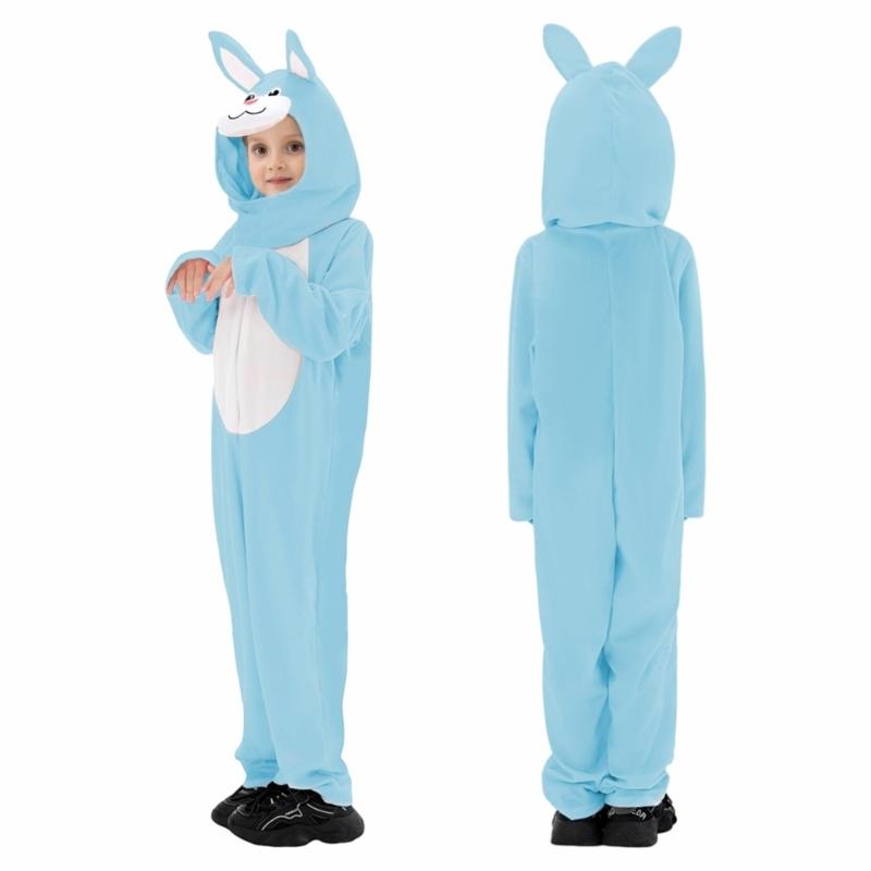 Osterhasen-Outfit für Kinder Weiches Polyester Ausführungskleidung Mit Halsaccessoire Für Bühnenauftritte Und Feiern
