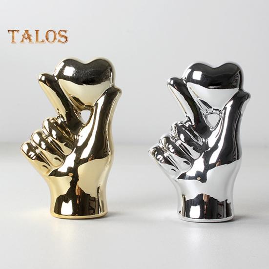 1/2 stk Kjærlighet Hjerte Gest Figur Holder Hjerte Hånd Keramisk Statue Skulptur Hjem Kontor Bryllupsfest Skrivebordsdekorasjon Ornament