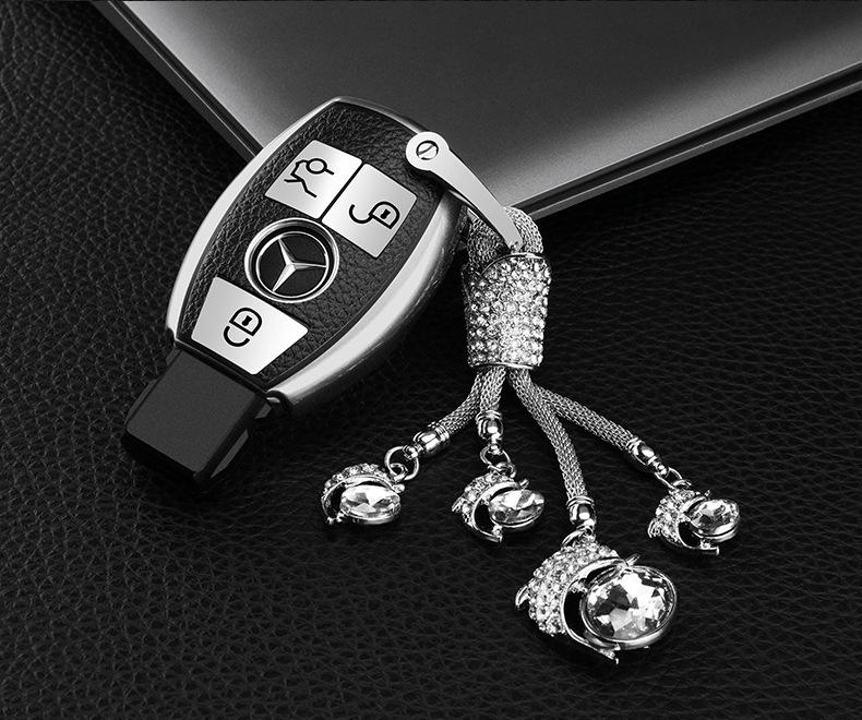 Mercedes-Benz Car Key Shell TPU Cover for CLA200, GLC260, C260L, GLA, C300 - Electroplated with Buckle (Female Design)