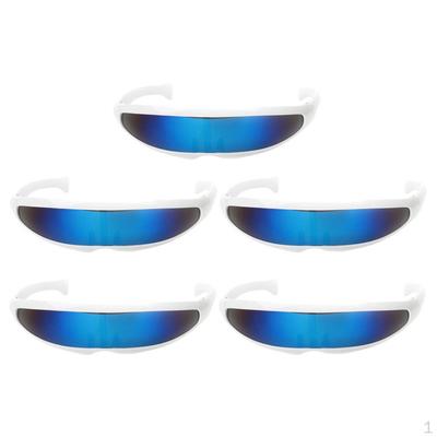 5-pack Futuristic Visor Sunglasses Glasses for Party Costume Accessories