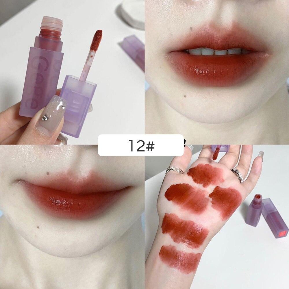 

Бархатный мусс-блеск для губ с фиолетовым тюбиком, стойкий водостойкий макияж для губ, косметика, жидкие помады