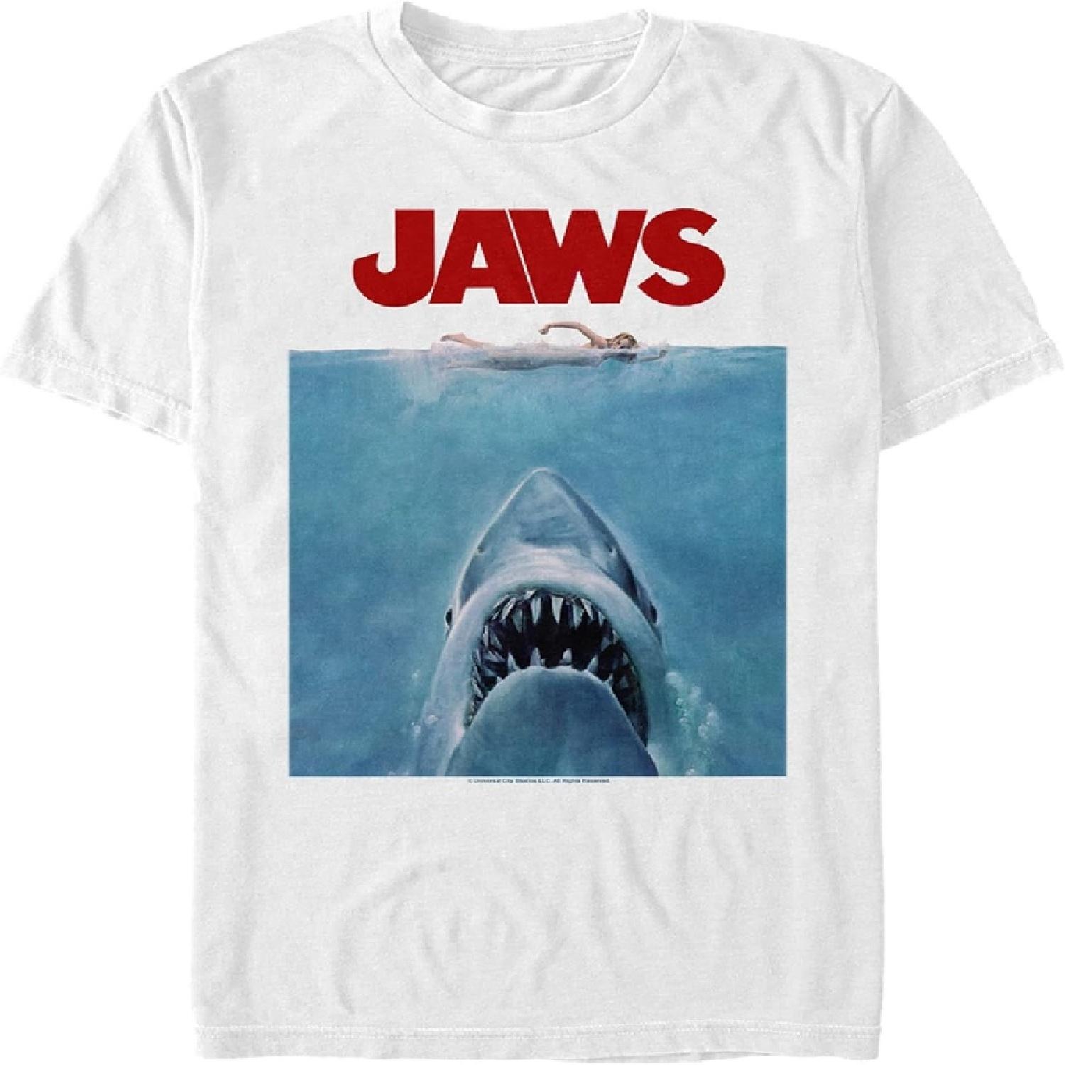 Men s Jaws Oversized Movie Poster T-Shirt S белый